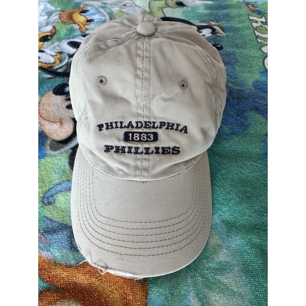 Philadelphia Phillies 1883 Baseball Cap Hat Tan MLB Game‎ Philly Adjustable Back